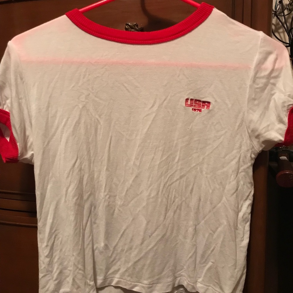 USA Cropped Ringer Tee